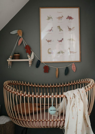 Mushie Retro Cars Muslin Swaddle Wrap Ecru 120x120cm.