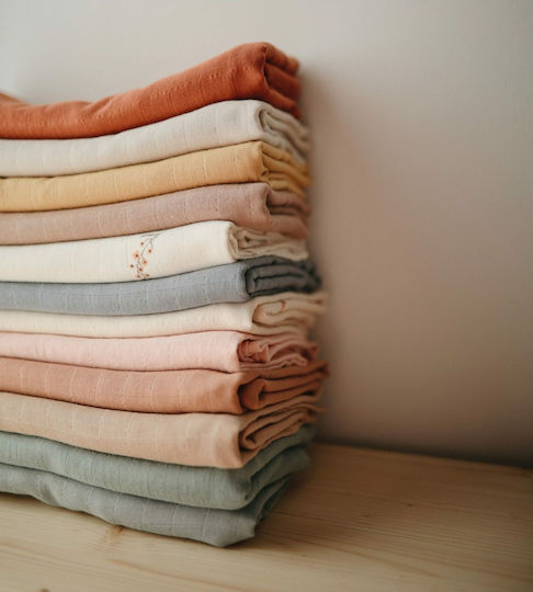 Mushie Retro Cars Muslin Swaddle Wrap Ecru 120x120cm.
