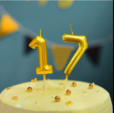 Birthday Candle Number "7" in Gold Color SDS-18547