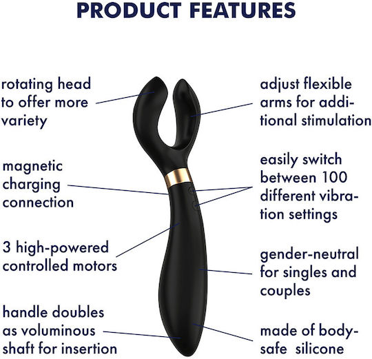 Satisfyer Endless Fun Δονητής για Ζευγάρια 20.9cm Μαύρος