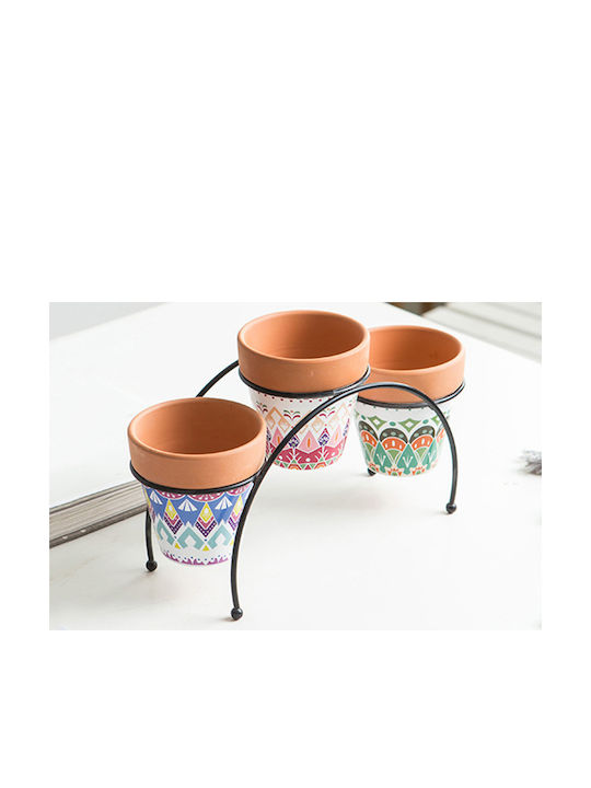 Keskor Κασπώ Κεραμικό Πολύχρωμο με Βάση 26x26x16εκ.