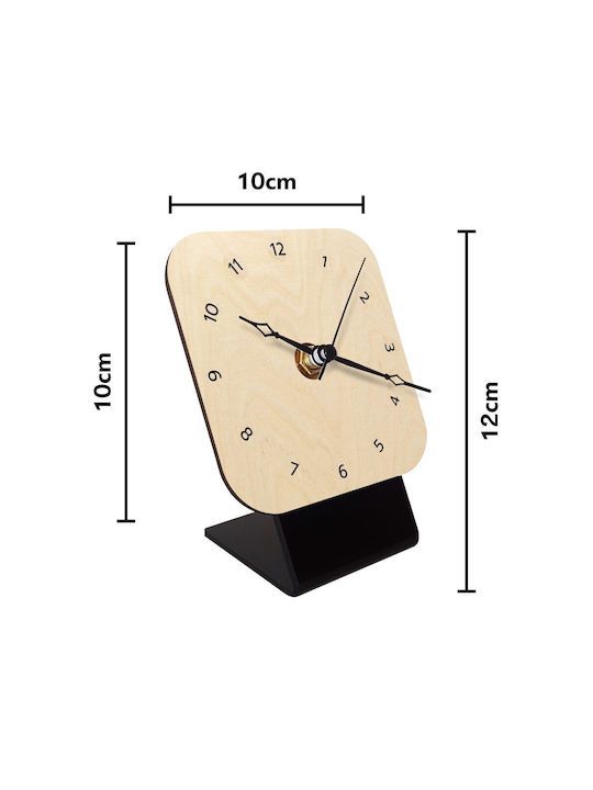 Koupakoupa Επιτραπέζιο Ρολόι KP_16357_CLOCK-DESK-SQUARE-WOOD