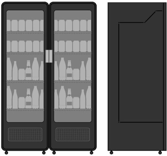 Klimaitalia Illumia 1270 BLK Ψυγείο Αναψυκτικών Subzero 1200lt Διπλό Υ214xΠ131xΒ78.6cm