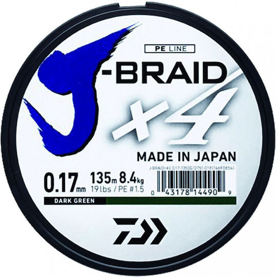 Daiwa J-Braid Fir de pescuit 270m / 0.15mm / 2.6kg