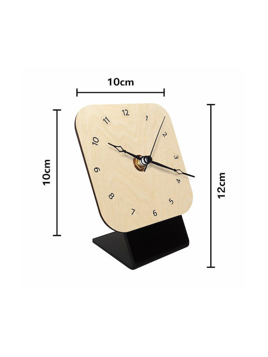 Tabletop Clock KP_7253_CLOCK-DESK-SQUARE-WOOD