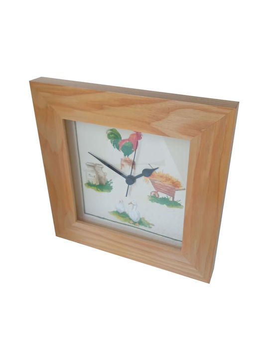 Etoile Wall Clock Wooden Brown Ø24cm