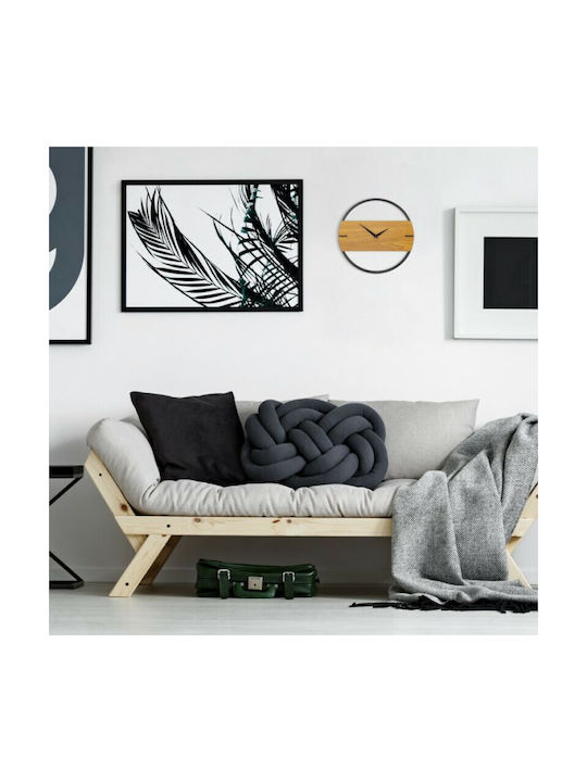 Relaxdays Ρολόι Τοίχου Ξύλινο Μαύρο 30x4cm