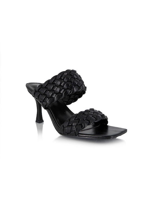 Malesa Thin Heel Mules Black 2F2L4162-02