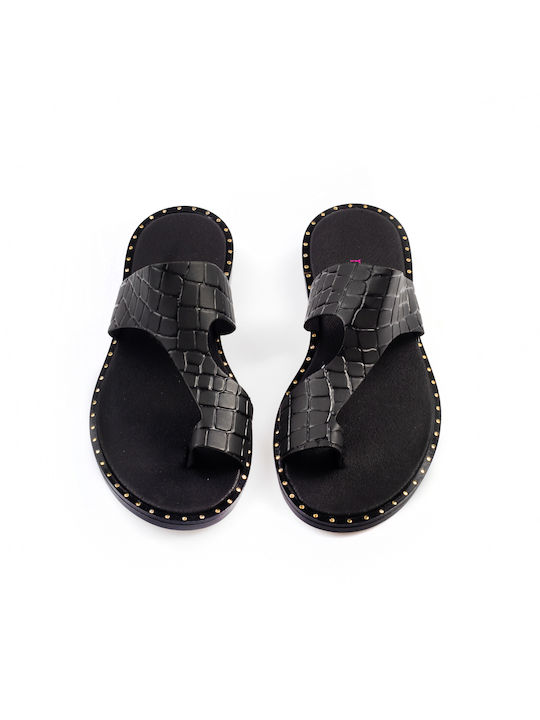 Malesa Damen Flache Sandalen in Schwarz Farbe