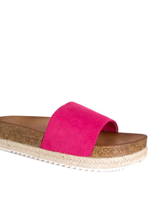 Malesa Flatforms Suede Women's Sandals Fuchsia