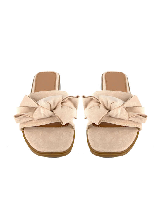 Malesa Damen Flache Sandalen in Beige Farbe