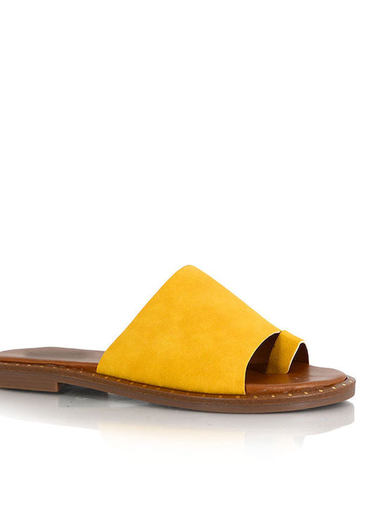 Malesa Women's Flat Sandals in Yellow Color