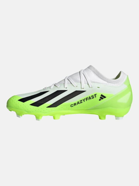 Adidas Crazyfast.3 FG FG Χαμηλά Ποδοσφαιρικά Παπούτσια με Τάπες Λευκά