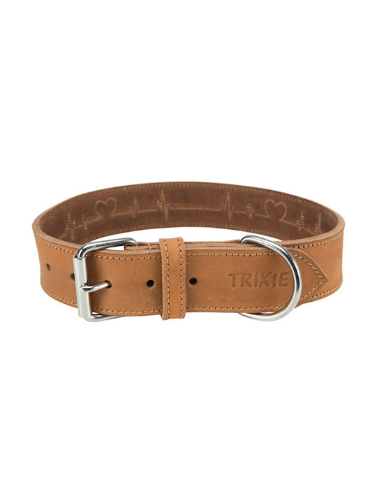 Trixie Καρδιογράφημα Dog Collar Leather In Brown Colour Large / XLarge