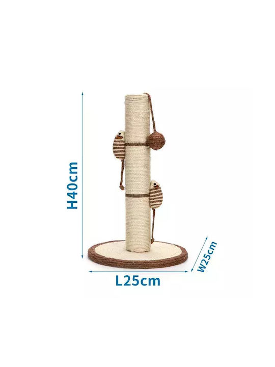 Nobleza Scratching Post Poles Beige 25x25x40cm