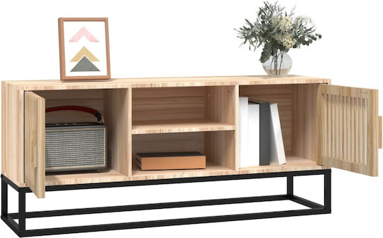 TV Stand Made of Metal & Wood Beige L105xD30xH45cm