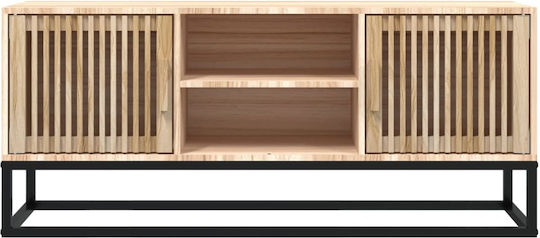TV Stand Made of Metal & Wood Beige L105xD30xH45cm