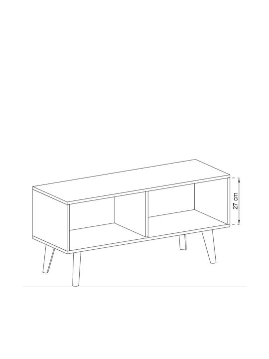 Έπιπλο Τηλεόρασης Nordi Λευκό Μ107xΠ40xΥ50cm