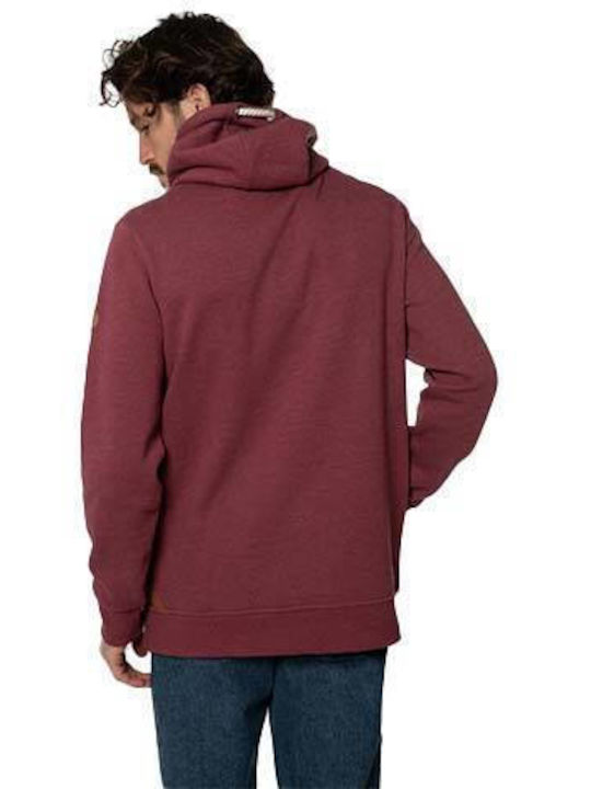 Protest Men's Sweatshirt with Hood and Pockets Burgundy