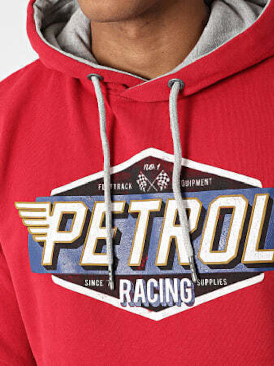 Petrol Industries Men's Sweatshirt with Hood and Pockets Red