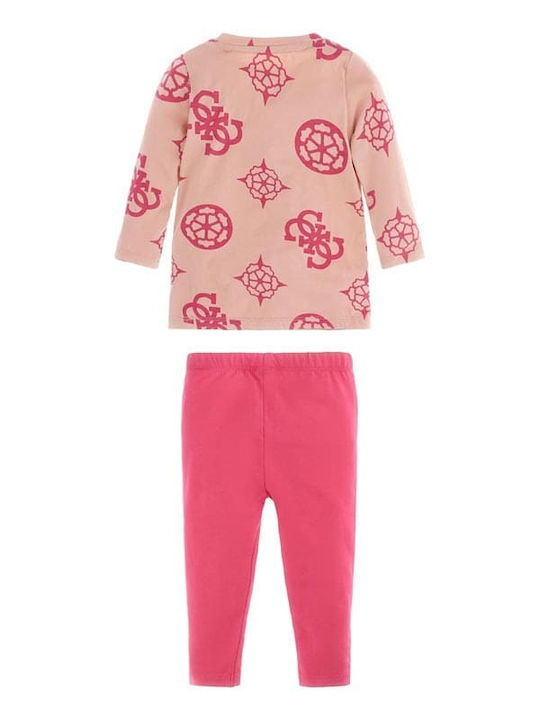 Guess Kids Set with Pants Summer 2pcs Pink