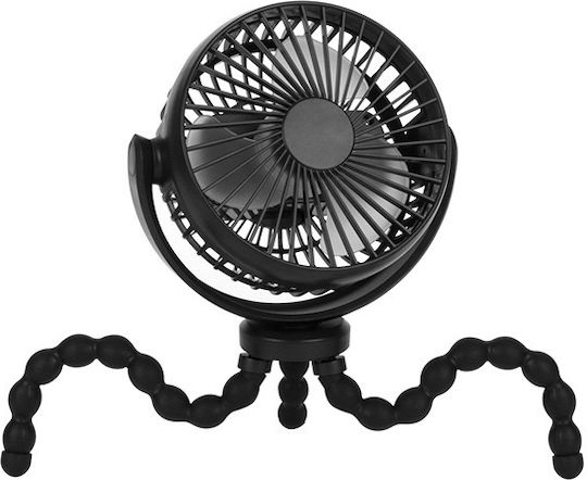 Eurolamp Επιτραπέζιος Ανεμιστήρας 5W Διαμέτρου 12cm Μαύρος