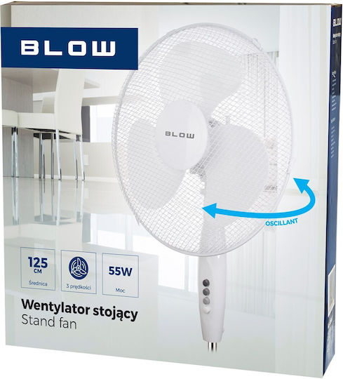 Blow Ventilator Sockel 55W Lüfterdurchmesser 40cm Weißer