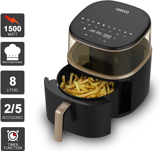 Leacco Friteuză cu aer 8lt Negru AF017