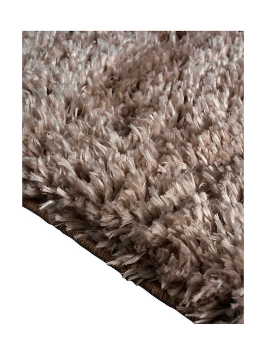 Madi Downy Shade Rug Round Shaggy Brown