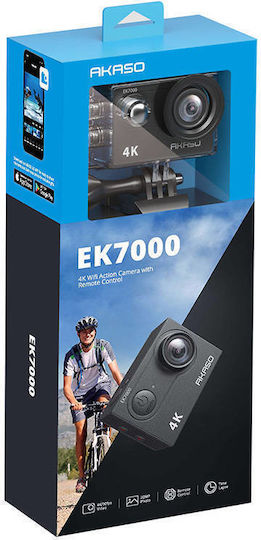 Akaso EK7000 32GB Action Camera 4K Ultra HD Underwater (with Case) Standard with 2" Touch Screen and Wi-Fi Black