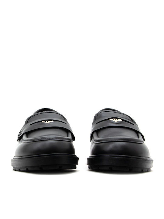 Δερμάτινα Γυναικεία Loafers σε Μαύρο Χρώμα