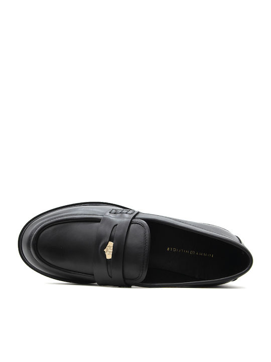 Δερμάτινα Γυναικεία Loafers σε Μαύρο Χρώμα