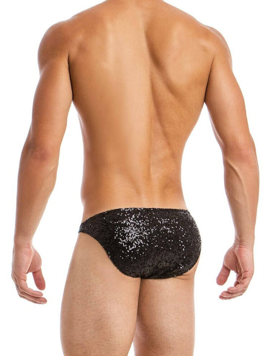 Herren Slips Schwarz mit Mustern 1Packung