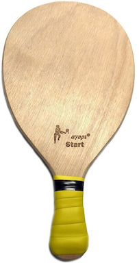 "το αγόρι" Start Beach Racket Beige 400gr with Straight Handle Yellow