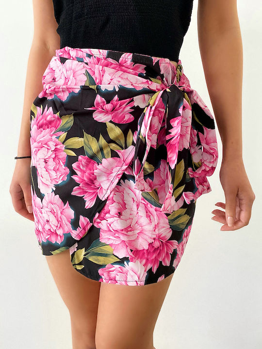 DOT Mini Envelope Skirt Floral in Black color