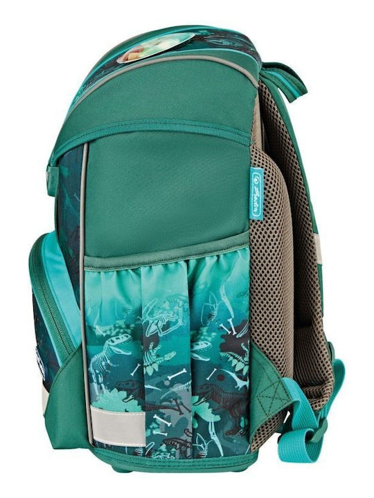 Herlitz School Bag Backpack Elementary, Elementary Green with Water Bottle Holder 16Liters