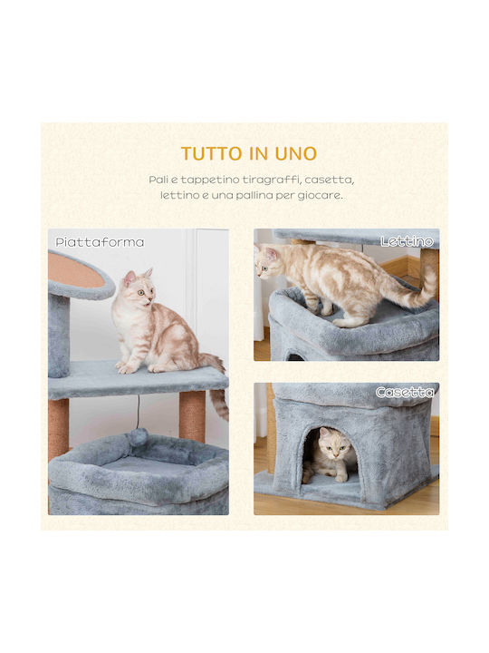 Pawhut Cat Scratching Post Tree Котешко драскало Дървета за котки Сив 30x30см.