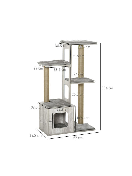Pawhut Scratching Post Cat Trees Gray 30x30cm
