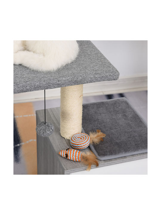 Pawhut Scratching Post Cat Trees Gray 2 levels 59x39x62cm