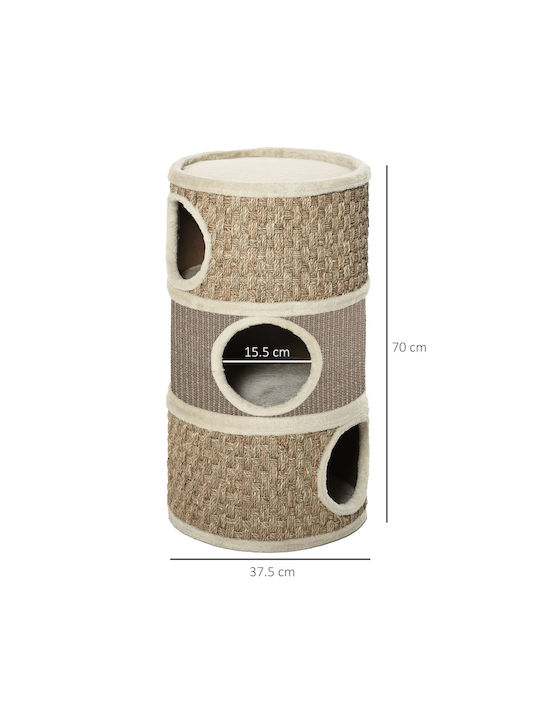 Pawhut Ονυχοδρόμιο Στύλος Μπεζ 37.5x37.5x70εκ.