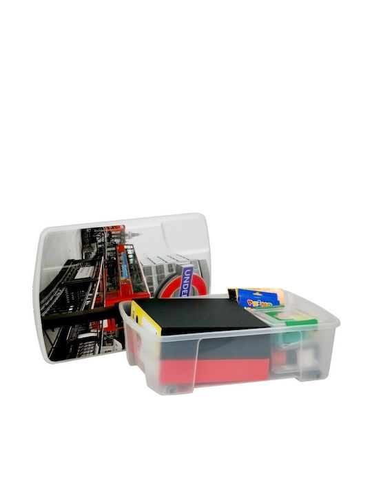 ArtPlast Plastic Storage Box with Wheels and Lid Transparent 56x39x18cm