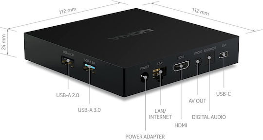 Nokia ТВ кутия 8010 4K UHD с WiFi 4GB RAM и 32GB Памет за съхранение с Операционна система Android 11.0 и Google Assistant