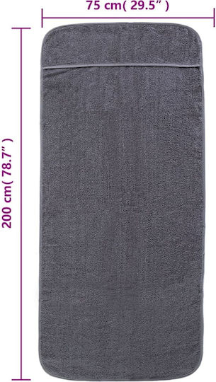 vidaXL Set 2 Hotelhandtücher 200x75 cm Holzkohle Gewicht: 400gsm