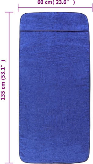 vidaXL Set 2 Hotel Face Towels 135x60 cm 400gsm Blue