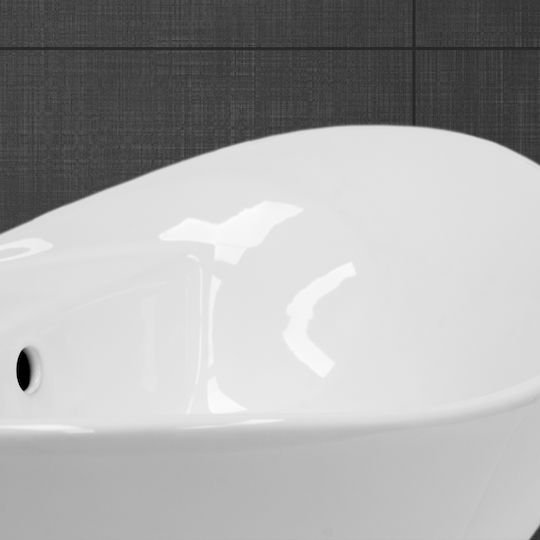 ML-Design Επιτοίχιος Επικαθήμενος Νιπτήρας Κεραμικός 59x20.5x39.5cm Λευκός