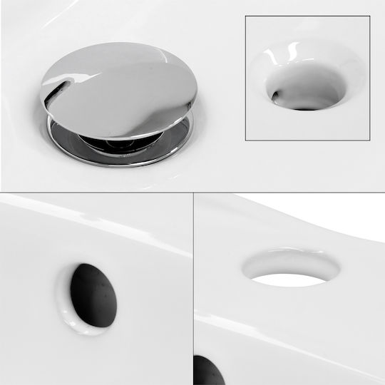 ML-Design Montat pe perete Deasupra Blatului Chiuvetă Ceramică 59x20.5x39.5cm Alb