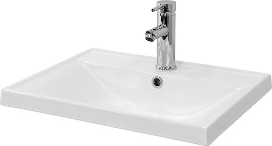 ML-Design Încorporat / Deasupra Blatului Chiuvetă Ceramică 51x41.5x15.5cm Alb