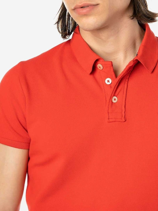 Brokers Jeans Herren Kurzarmshirt Polo Rot