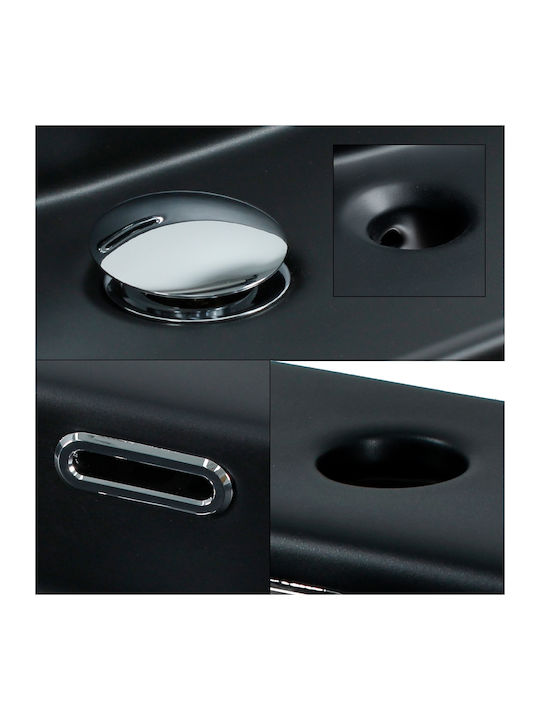 ML-Design Montat pe perete Deasupra Blatului Chiuvetă Ceramică 60x36.5x13cm Negru