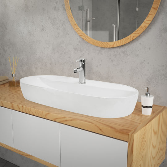 ML-Design Deasupra Blatului Chiuvetă Ceramică 80x40x12cm Alb